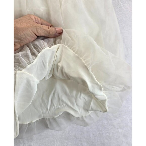 Seamprufe Vtg 50s Bloomers Half-Slip White Sz S Billowy Bubble Skirt Sheer Puffy - Picture 10 of 12